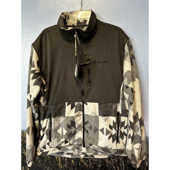 Hooey Tops - HOOEY TECH FLEECE JACKET" AZTEC/CHARCOAL New With Tags XXL